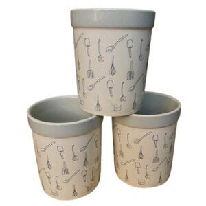 Rae Dunn by Magenta Crocks Artisan Collection Set of Three Utensil Holders